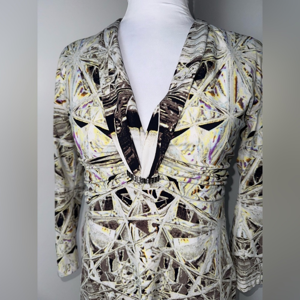 Roberto Cavalli Geometric Python Print Mini Dress/Size 4-6 - Picture 3 of 8